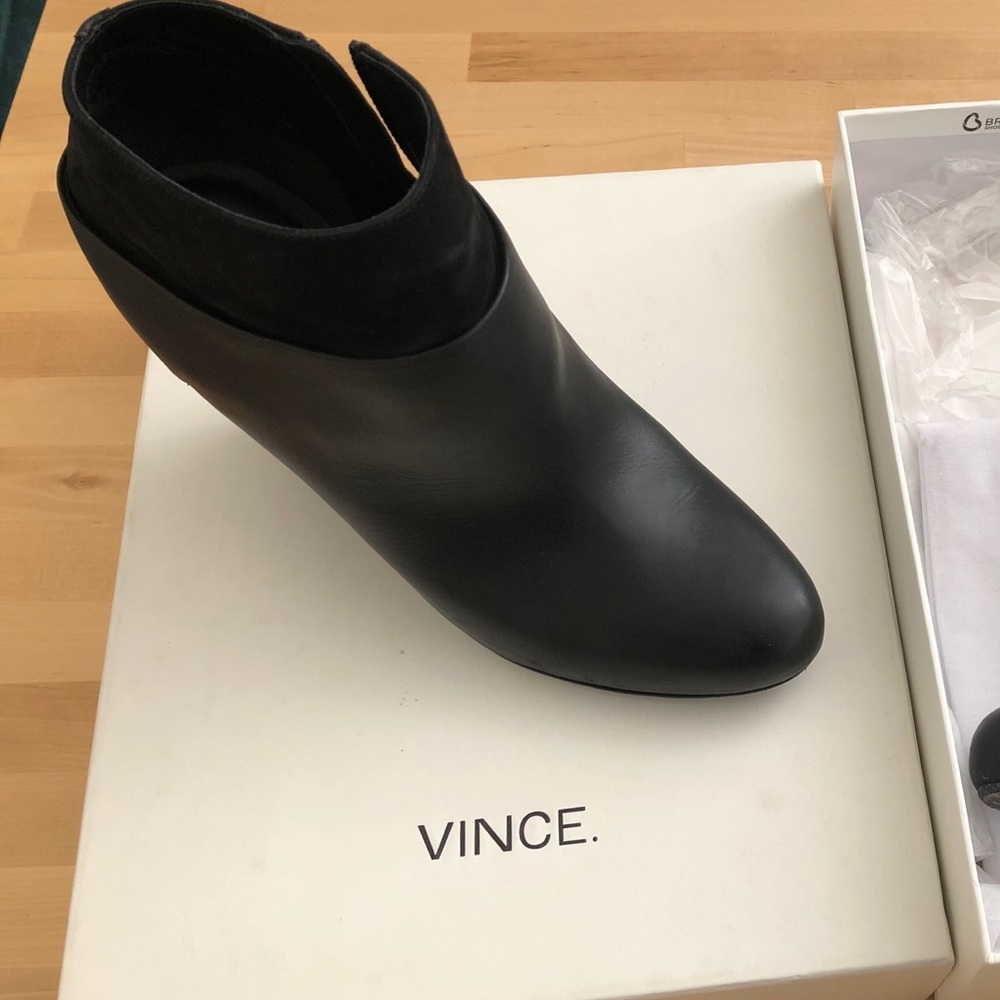 Vince black ankle booties